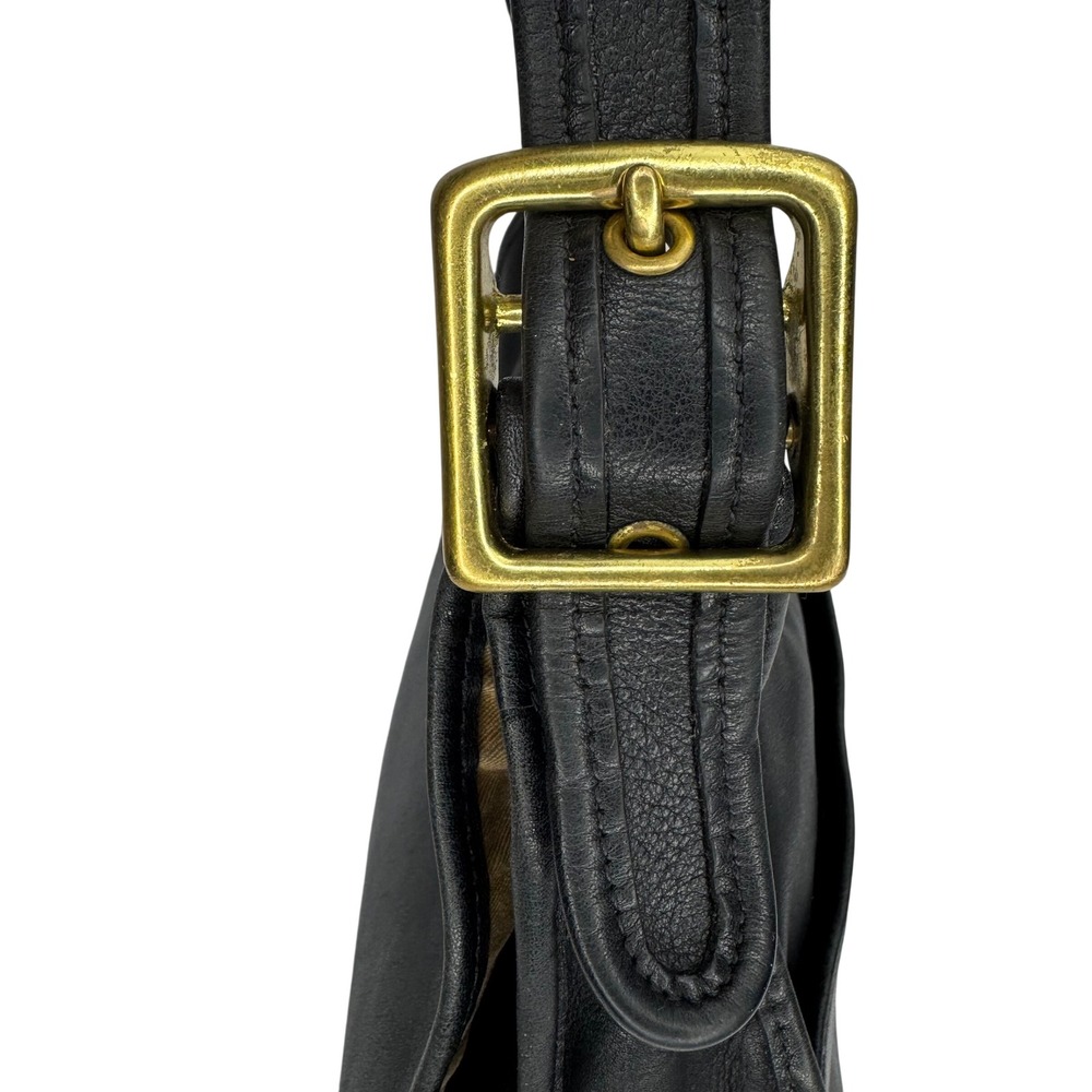 VTG Coach Black Leather Crescent Saddlebag Purse H1D-9718 Turn Lock Crossbody - Picture 13 of 14